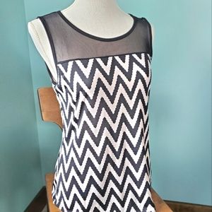 Chevron Tank Top Blu Planet L